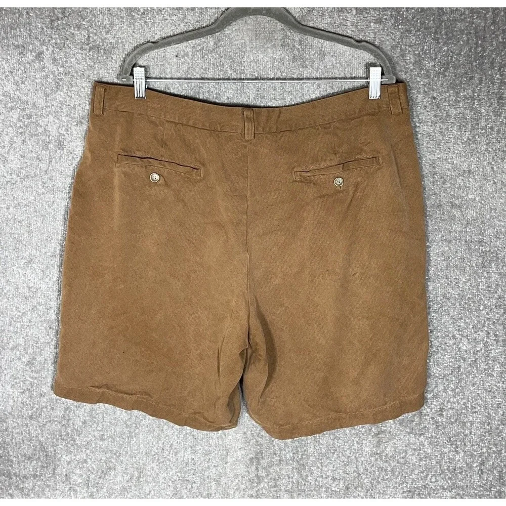 Tommy Bahama Silk Chino Shorts Mens Size‎ 40 Brown Pockets Pleated
